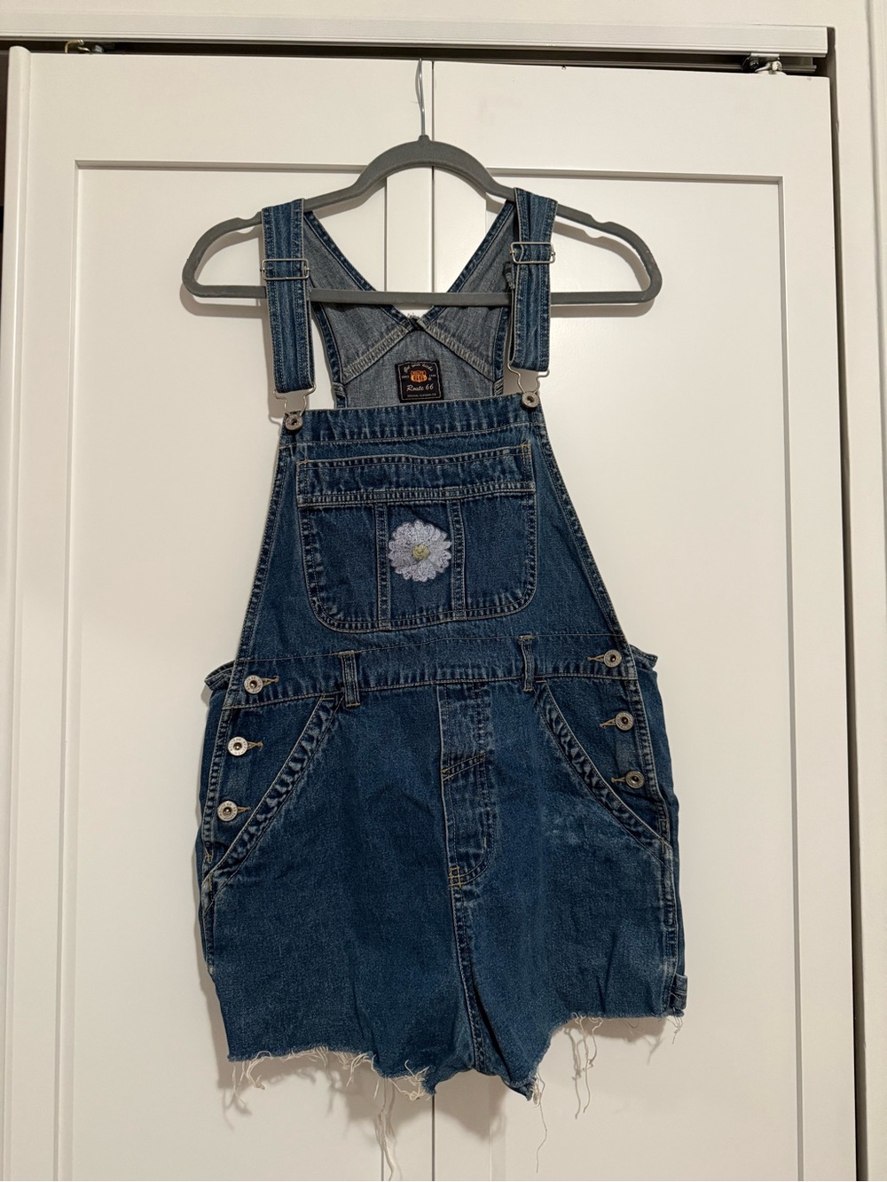 Route 66 Denim Flower Overalls